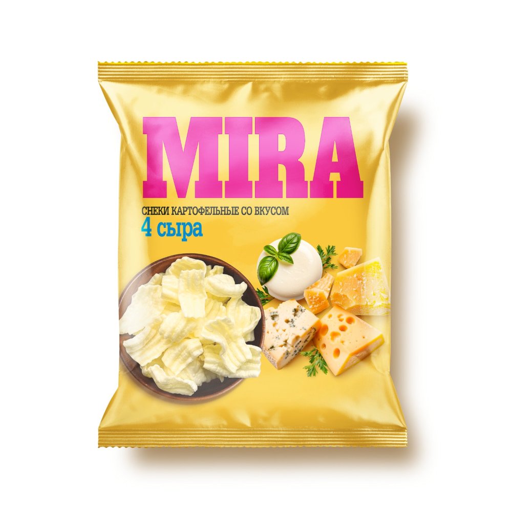 Снеки картофельные «Мира» 160гр. со вкусом четыре сыра